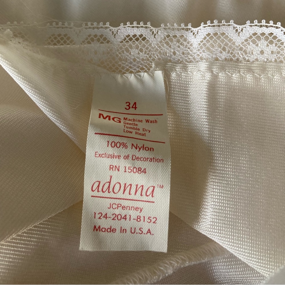 Vintage Adonna White Lace Slip Nightgown 34 - Picture 6 of 6